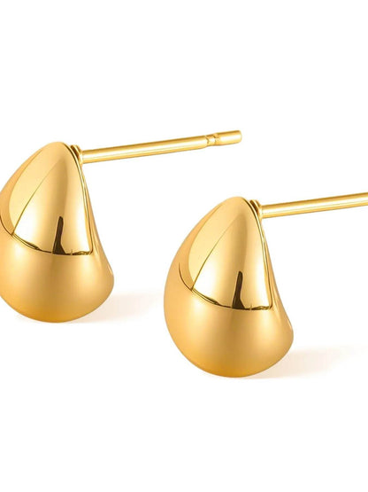 Minimalist Gold Teardrop Stud Earrings - Tredona LLC