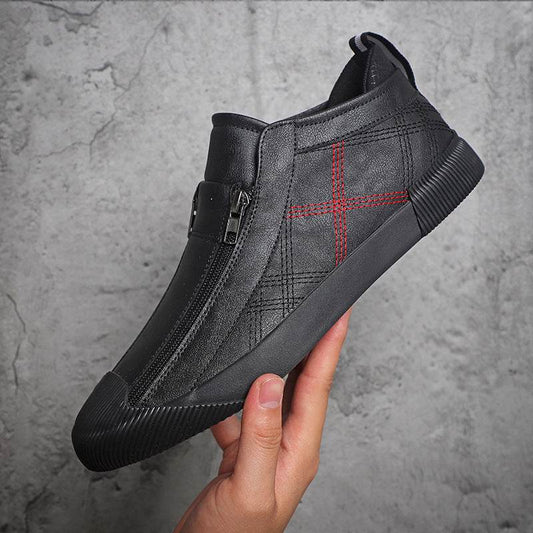 Leather Shoes Breathable Casual Fashion Low-top Sneakers - Tredona LLC