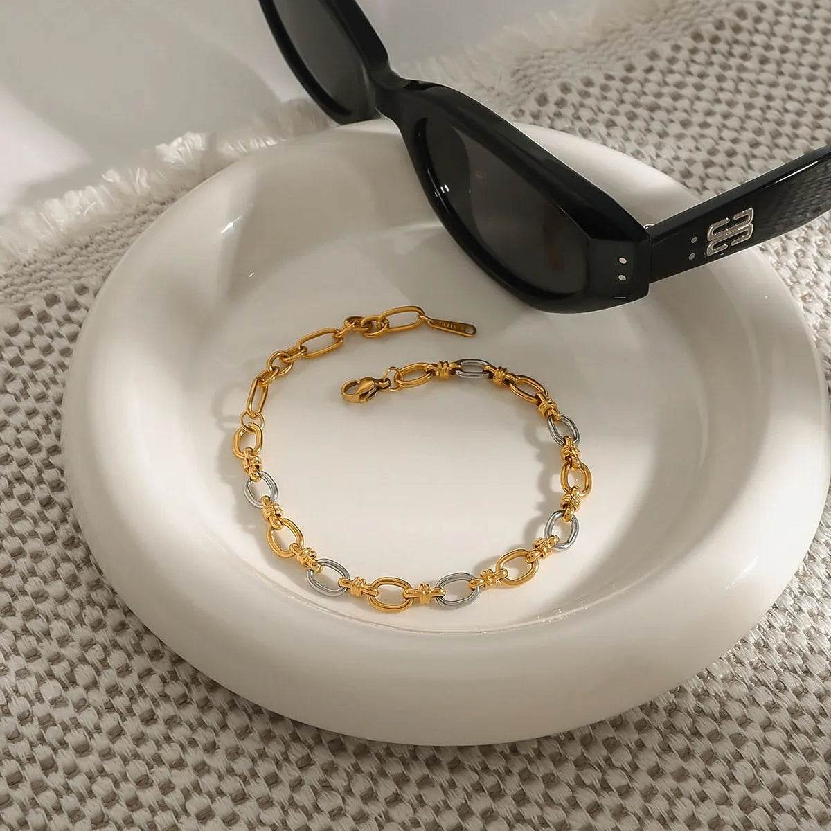 Two-Tone Chain Link Jewelry Set - Tredona LLC