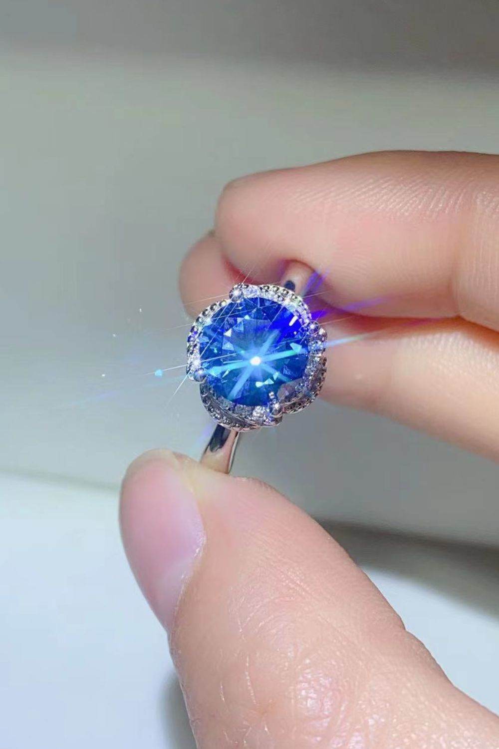 2 Carat Moissanite Contrast 925 Sterling Silver Ring - Tredona LLC
