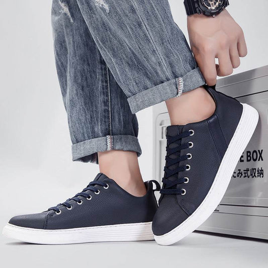 Spring Low-cut Genuine Leather Top Layer Cowhide Flat Retro Sneaker - Tredona LLC