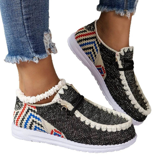 Round Toe Flats Sneakers - Tredona LLC