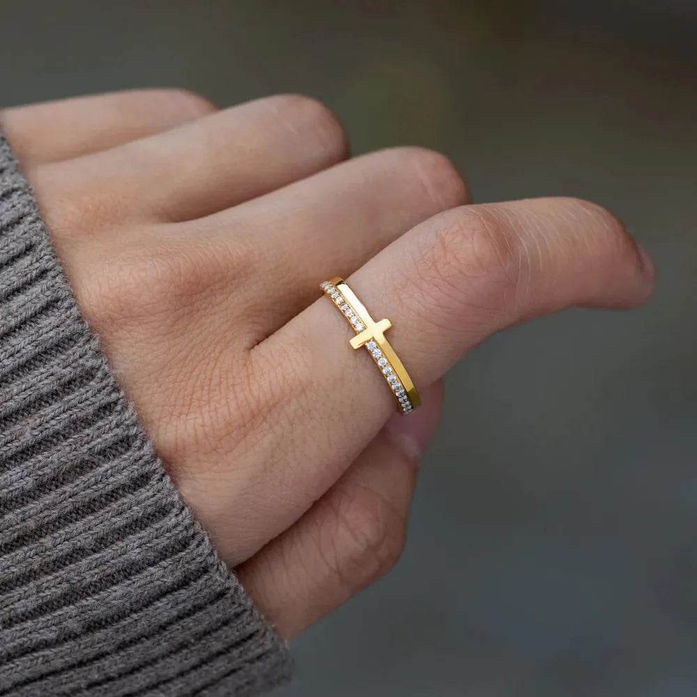 925 Sterling Silver Cross Ring - Tredona LLC