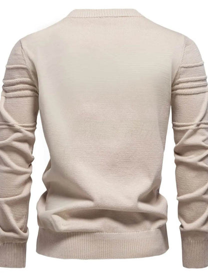 Men's Round Neck Striped Sweater - Tredona LLC