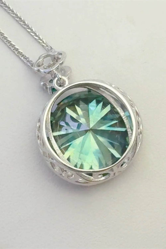 20 Carat Moissanite 925 Sterling Silver Pendant Necklace - Tredona LLC