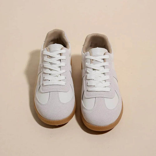 Lace Up Round Toe Flat Sneakers - Tredona LLC
