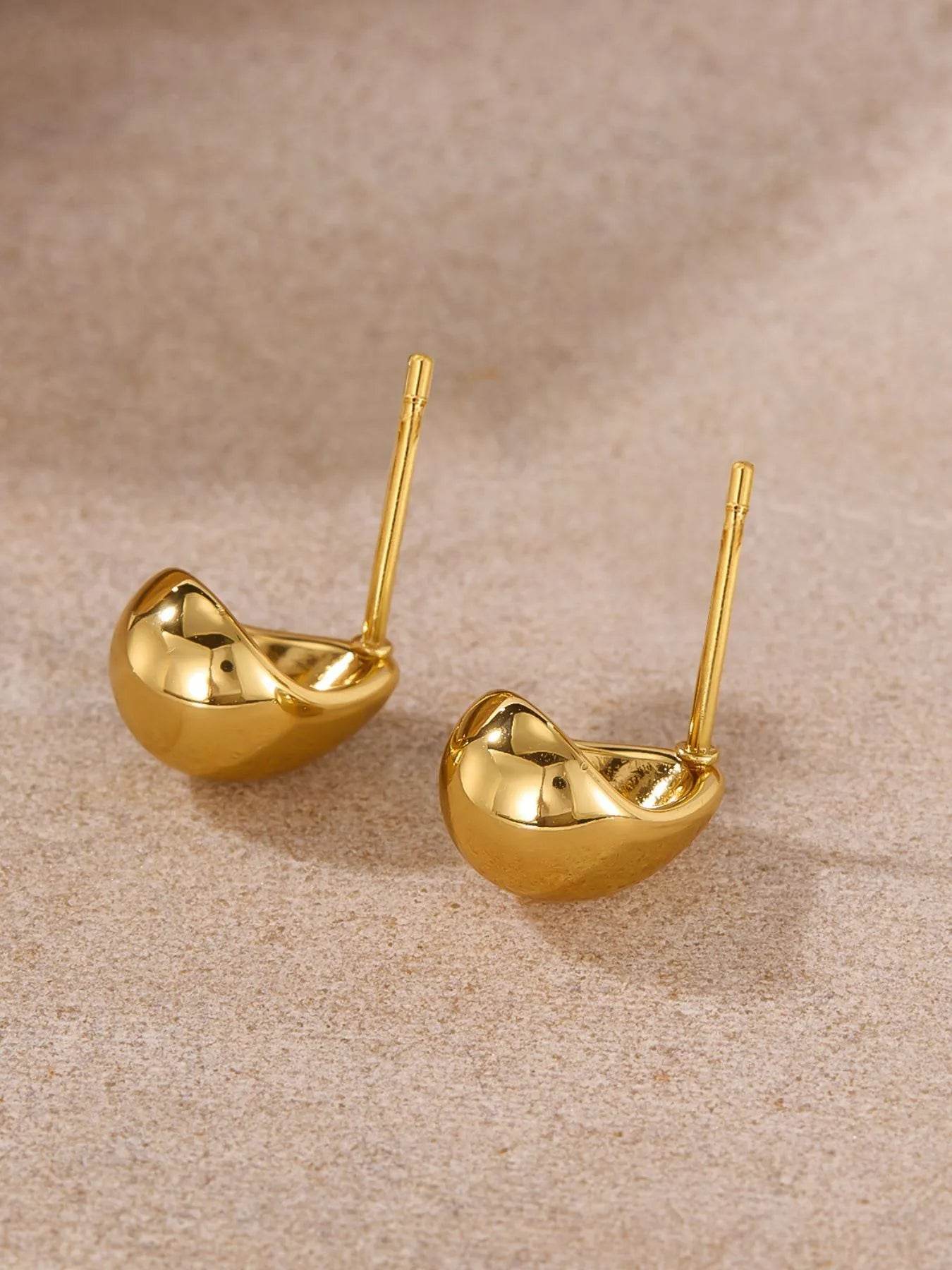 Minimalist Gold Teardrop Stud Earrings - Tredona LLC