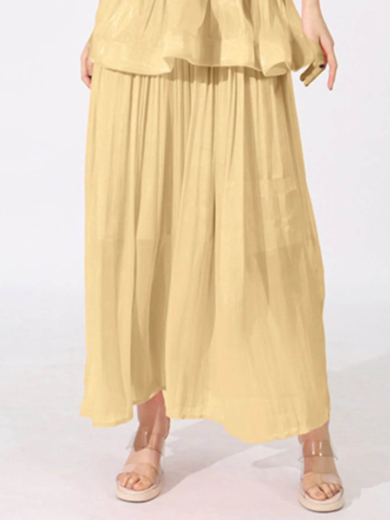 Layered Surplice Puff Sleeve Maxi Dress - Tredona LLC