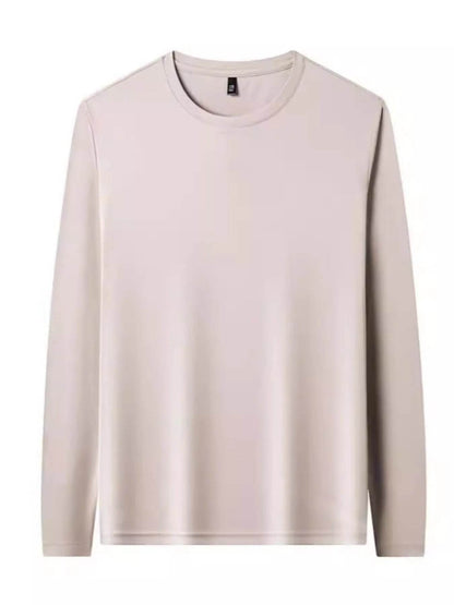 Men's Plus Size Round Neck Long Sleeve T-Shirt - Tredona LLC