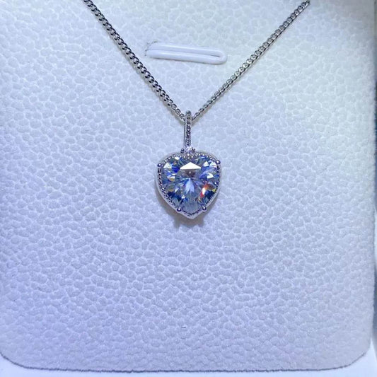 2 Carat Moissanite 925 Sterling Silver Necklace - Tredona LLC