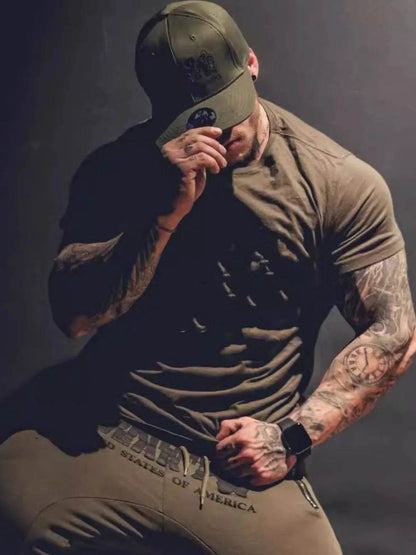 Men's Plus Size Round Neck Short Sleeve T-Shirt - Tredona LLC