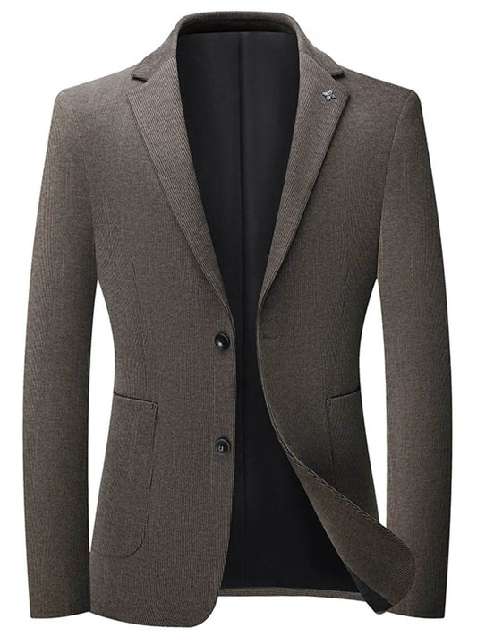 Men's Lapel Collar Long Sleeve Blazer - Tredona LLC