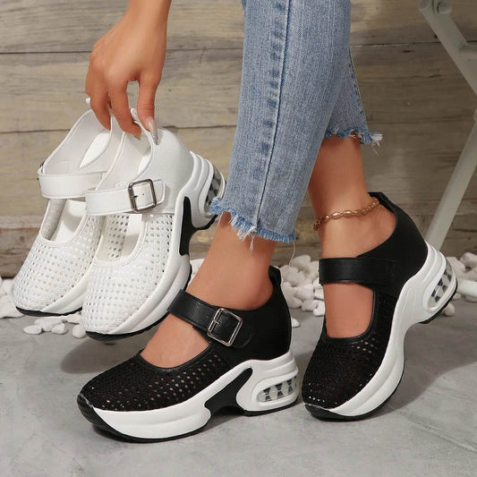 Breathable Mesh Platform Sneakers - Tredona LLC