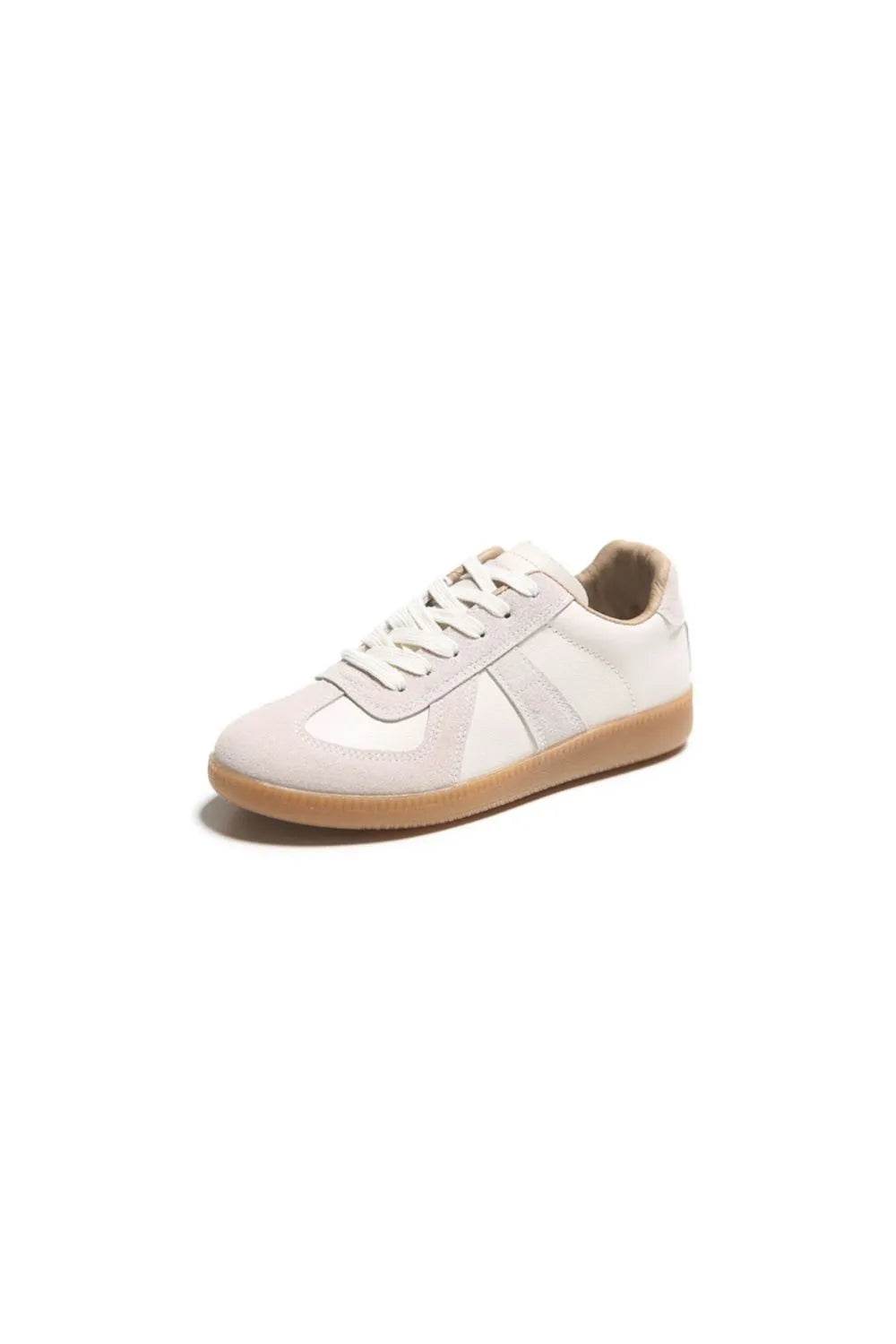 Lace Up Round Toe Flat Sneakers - Tredona LLC