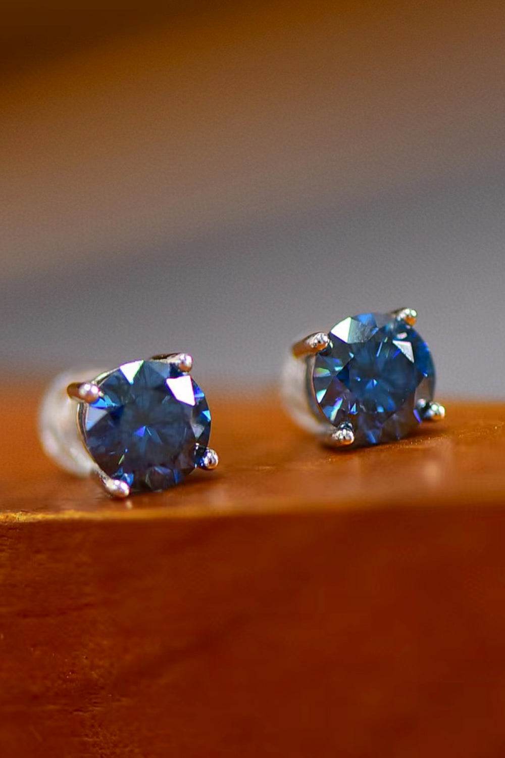 2 Carat Moissanite Four-Prong Platinum-Plated Earrings - Tredona LLC