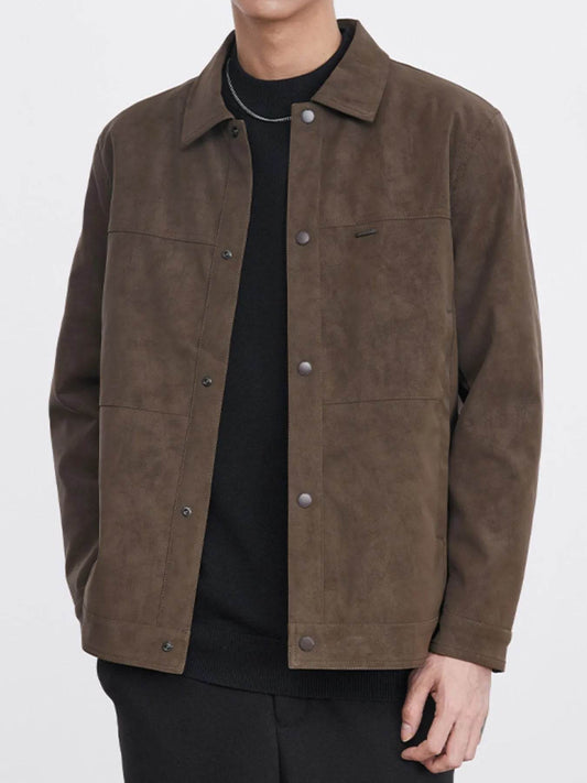 Men's Plus Size Button Up Long Sleeve Jacket - Tredona LLC