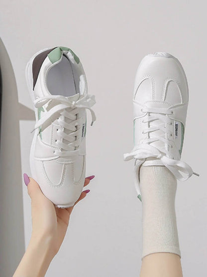 Round Toe Contrast Sneakers - Tredona LLC
