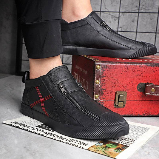 Leather Shoes Breathable Casual Fashion Low-top Sneakers - Tredona LLC