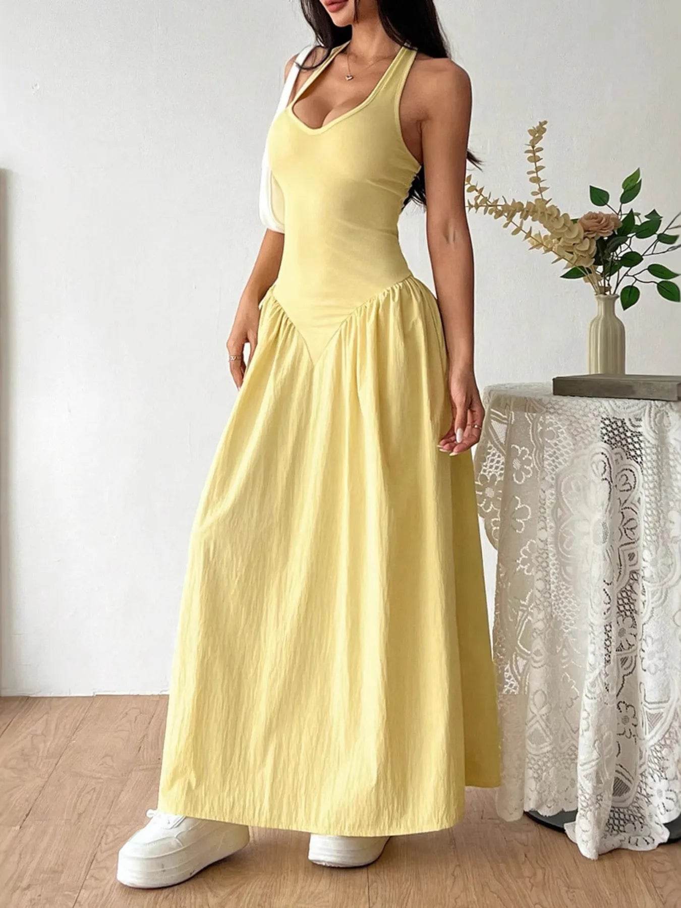 Halter Neck Maxi Dress - Tredona LLC