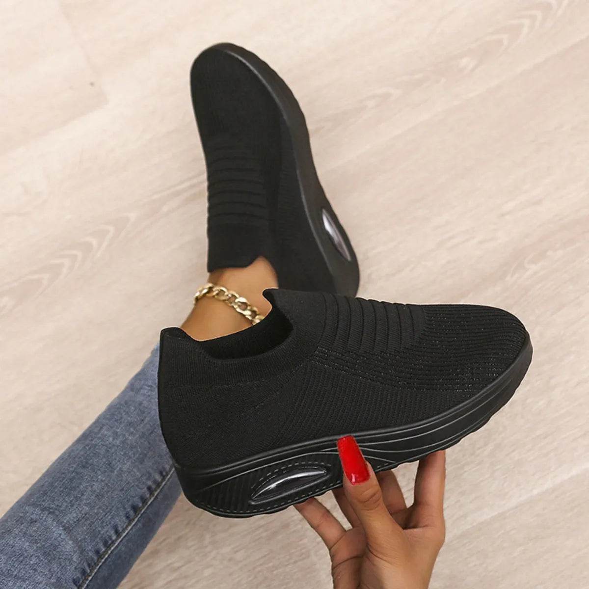 Breathable Mesh Wedge Sneakers - Tredona LLC