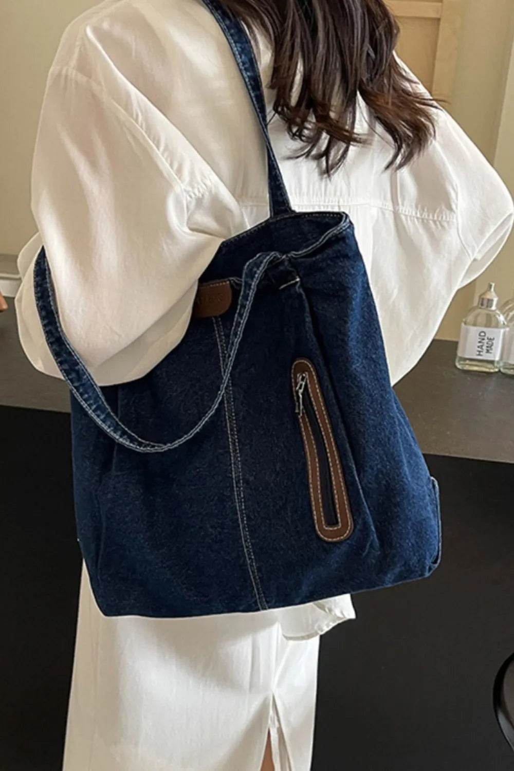 Medium Denim Tote Bag - Tredona LLC