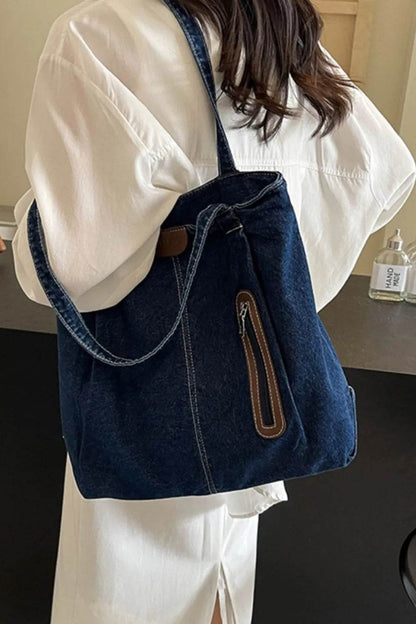 Medium Denim Tote Bag - Tredona LLC