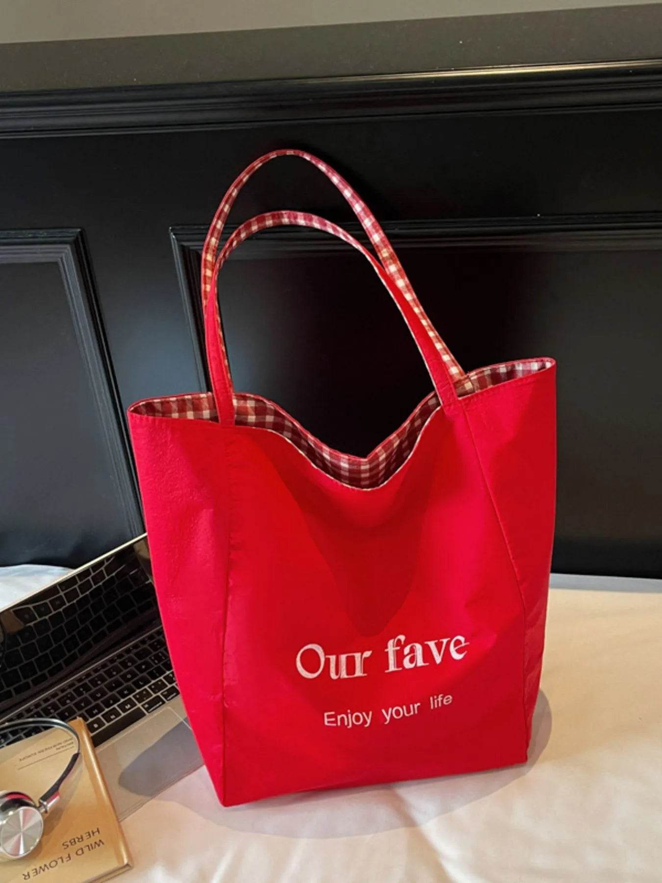 Plaid Pattern Tote Bag - Tredona LLC