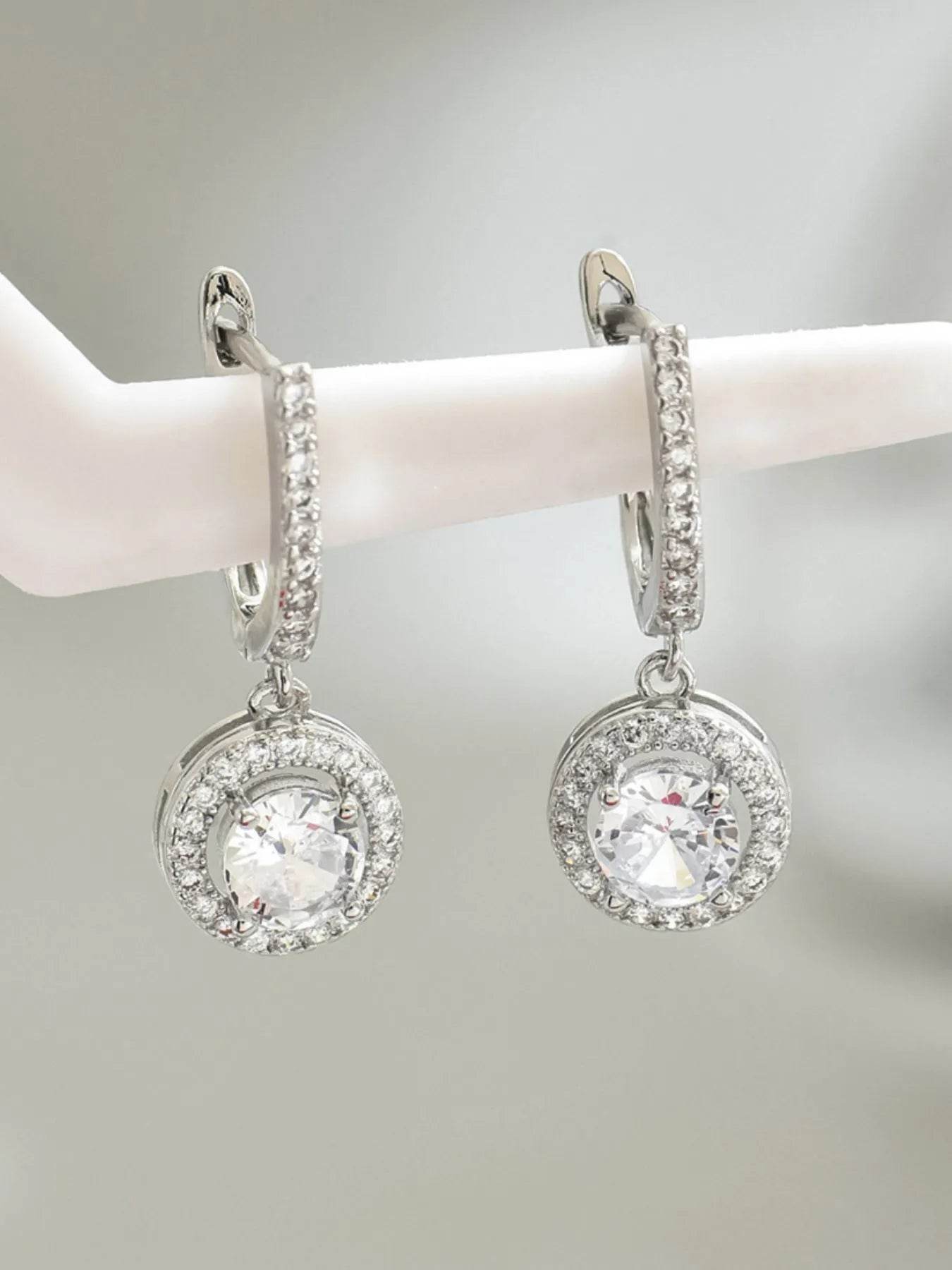 Stainless Steel Zircon Drop Earrings - Tredona LLC