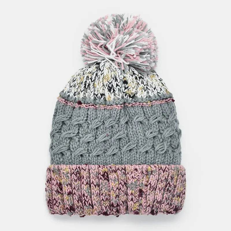 Contrast Thermal Hat with Pompom - Tredona LLC