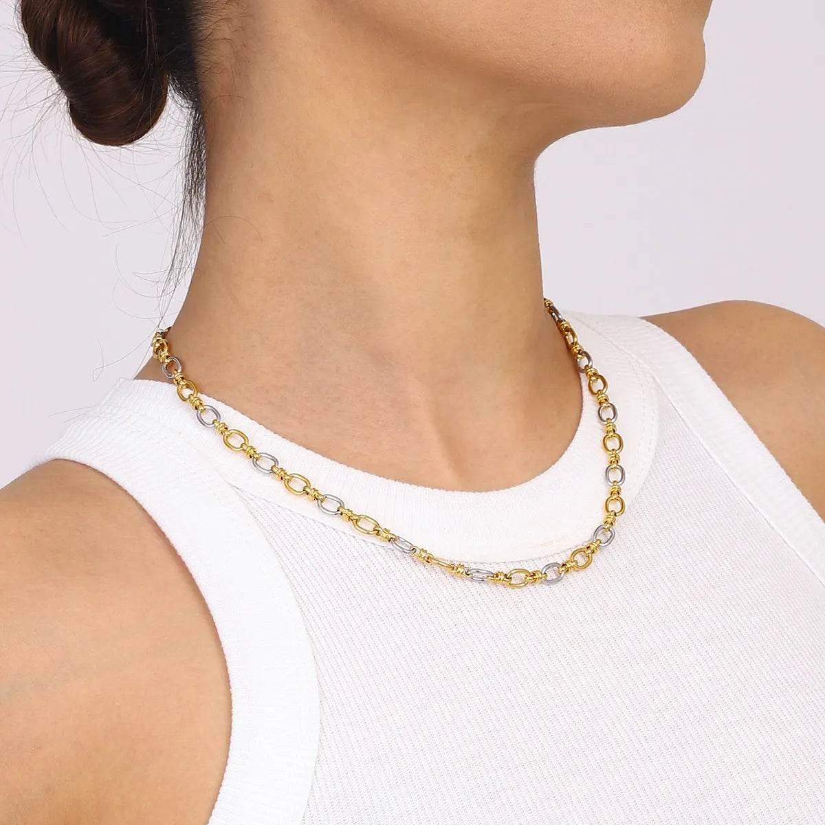 Two-Tone Chain Link Jewelry Set - Tredona LLC