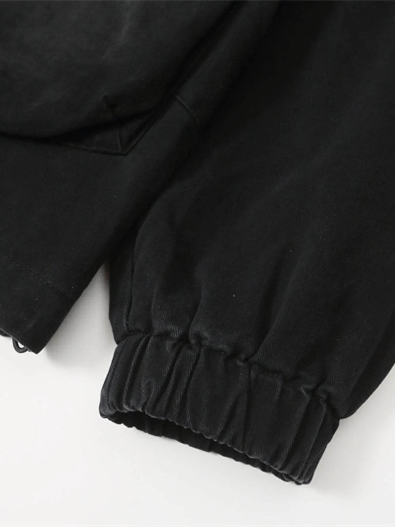 Men's Plus Size Drawstring Long Sleeve Jacket - Tredona LLC