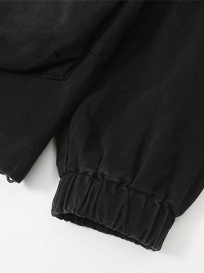 Men's Plus Size Drawstring Long Sleeve Jacket - Tredona LLC