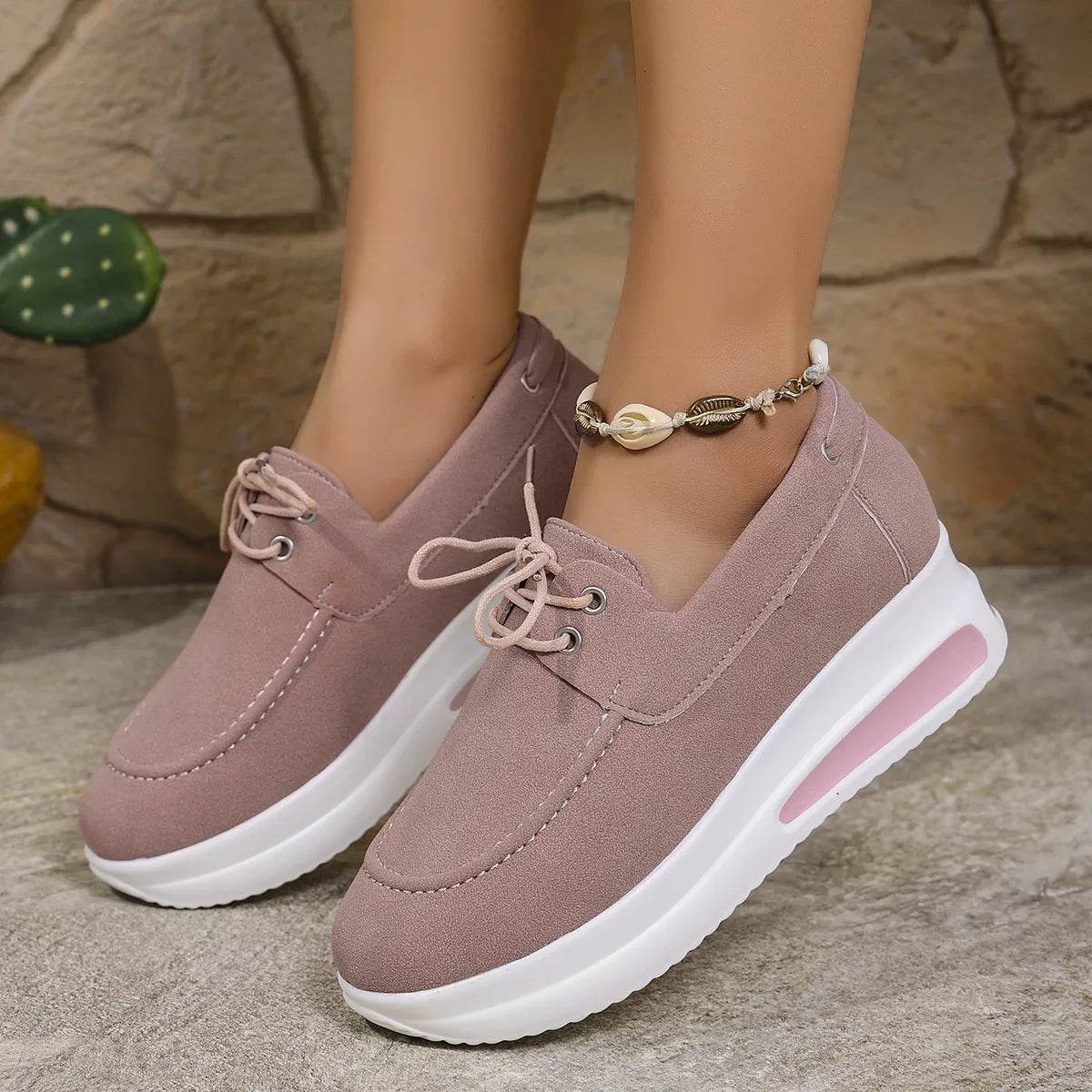 Round Toe Platform Sneakers - Tredona LLC