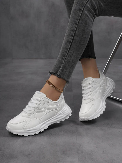 Round Toe Lace Up Sneakers - Tredona LLC