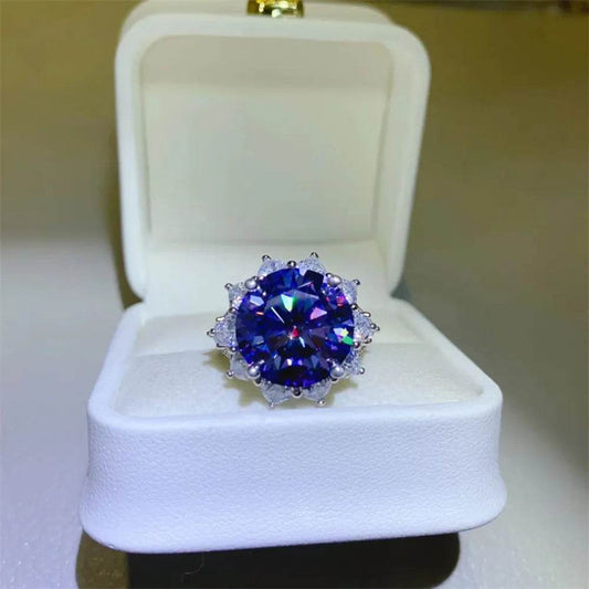 10 Carat Moissanite 925 Sterling Silver Ring - Tredona LLC