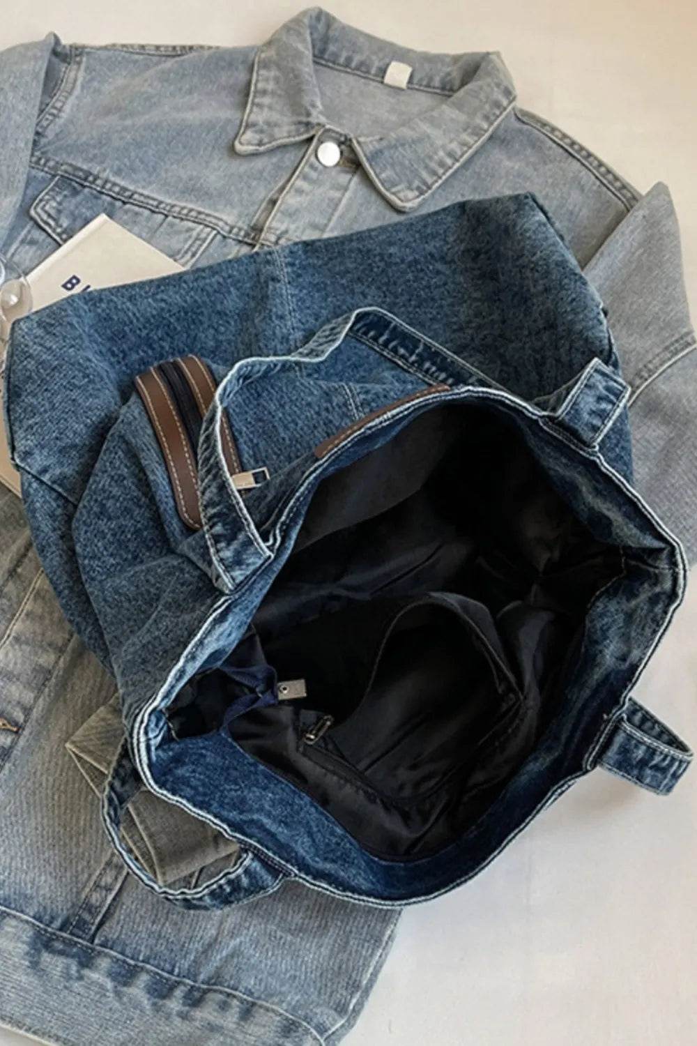 Medium Denim Tote Bag - Tredona LLC