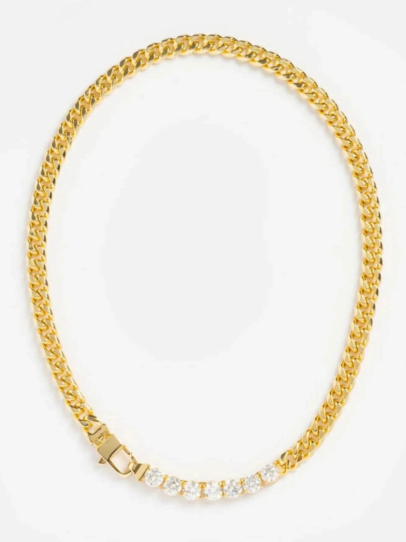 18K Gold-Plated Zircon Necklace and Bracelet Jewelry Set - Tredona LLC