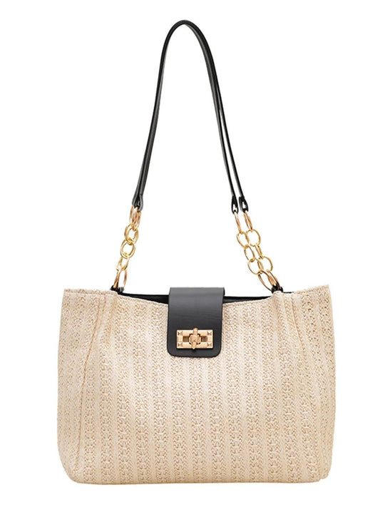 Woven Straw Shoulder Bag - Tredona LLC