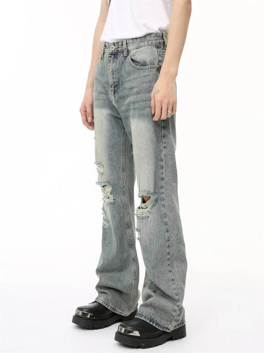 Men's Distressed Flare Jeans - Tredona LLC