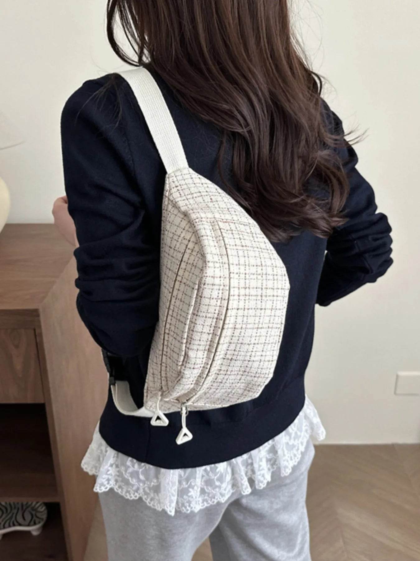 Plaid Pattern Crossbody Bag - Tredona LLC
