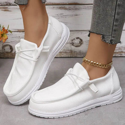 Round Toe Canvas Sneakers - Tredona LLC