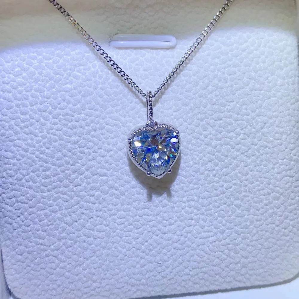 2 Carat Moissanite 925 Sterling Silver Necklace - Tredona LLC