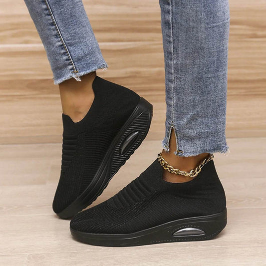 Breathable Mesh Wedge Sneakers - Tredona LLC