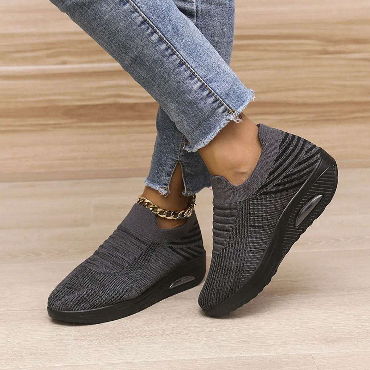 Breathable Mesh Wedge Sneakers - Tredona LLC