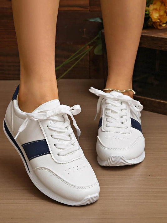 Round Toe Lace Up Sneakers - Tredona LLC