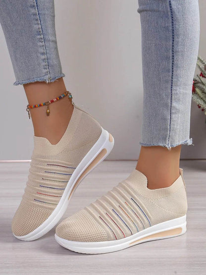 Breathable Mesh Wedge Sneakers - Tredona LLC