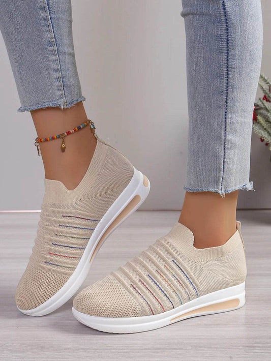 Breathable Mesh Wedge Sneakers - Tredona LLC