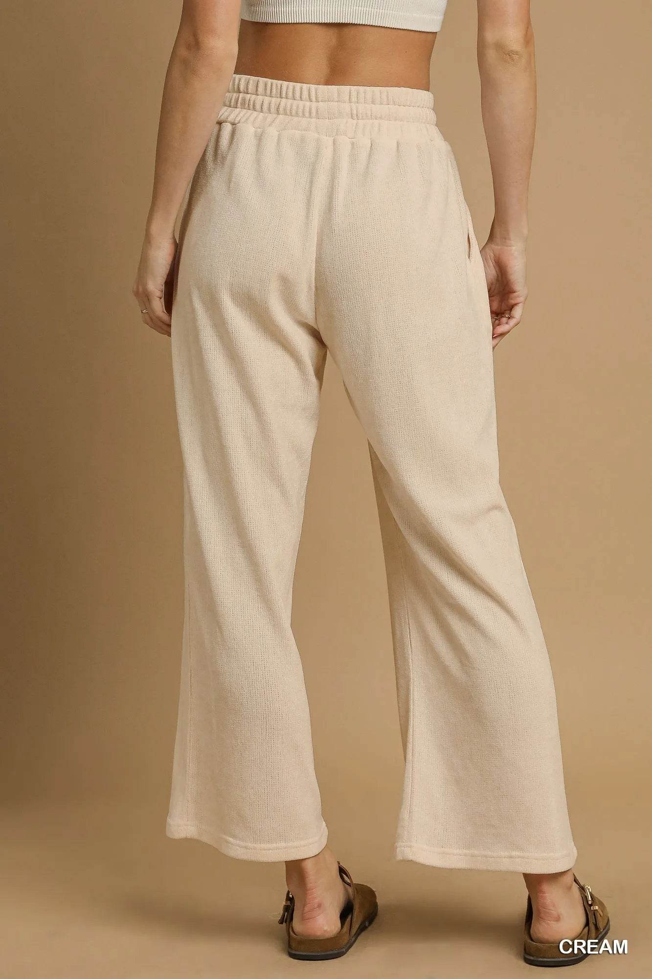 Umgee Drawstring Wide Leg Pants - Tredona LLC