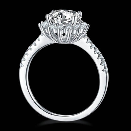 2 Carat Moissanite 925 Sterling Silver Ring - Tredona LLC
