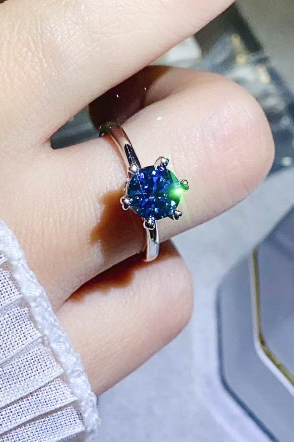 1 Carat Moissanite 6-Prong Solitaire Ring - Tredona LLC
